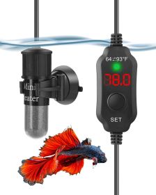 Adjustable 10/20/30W Small Aquarium Heater Submersible Fish Tank Heater Betta Heater Turtle Heater Super Mini Aquarium Heater with Digital Display The