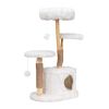 Modern Cat Tree;  Natural Branch Cat Tower;  Luxury Cat Condo;  Indoor Cat Furniture;  Kitten Cat Gift;  White