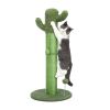 Large Cactus Cat Scratching Post with Natural Sisal Ropes, Cat Scratcher for Cats and Kittens Green