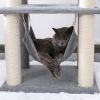 Cat Tree 52 Inches Multi-Level Modern Wooden Cat Tower with Hammock and Scratching Posts and Cat Condo for Adult Cats Gray