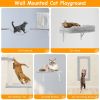 6 Set of Cat Wall Shelves Perch Cat Wall Furniture Wall Mounted Cat Climber with 3 Cat Shelves 2 Cat Houses 1 Cat Scratching Post Wooden Plush