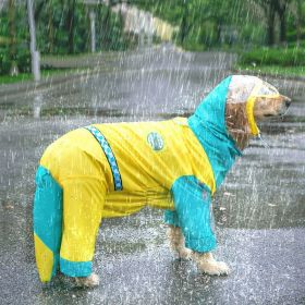 Waterproof All-inclusive Rainy Clothes (Option: Yellow And Green Stitching-5XL)