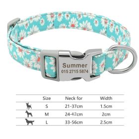 Adjustable Nylon Dog Collar Personalized Dogs Cat ID (Option: 217H3-L)