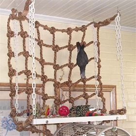 Parrot bird hemp rope climbing net (Option: L With hook-Rough)