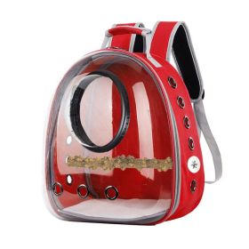 Pet bag Starling Parrot Outing Portable Bag Multifunctional (Color: Red)