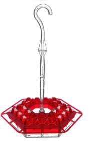 Hanging Red Hexagonal Hummingbird Feeder With Hook (Color: Red)