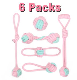 Cotton Rope Dog Chew Toy Pet Small Dog Toy Teeth Clean (Option: 6pcs set)