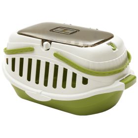 Portable small pet carrying basket (Color: Green)