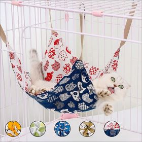 Pet Summer Cotton Hemp Cat Hammock Breathable Cage Cat Swing Hanging Nest Multi-color Printed Hammock Pet Supplies (Option: Lucky Cat)