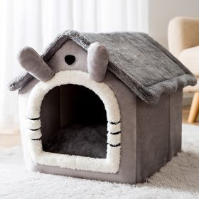 Dog Autumn And Winter Pet Cat Sponge Nest Teddy Closed (Option: Gray Cat-S)