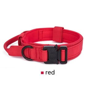 Outdoor Nylon Tactical Dog Collar (Option: Red Collar Black-L)