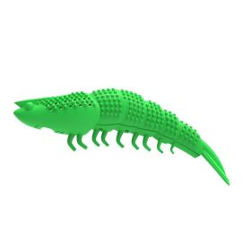 Catnip Silicone Fish Crayfish Toothbrush Cat Toy Bite Relieving Stuffy Molar Teeth Cleaning (Color: Green)