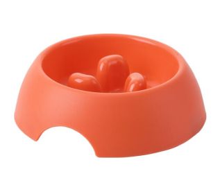 Pet Dog Slow Food Bowl Feeder Color (Option: 142x42mm-Orange)