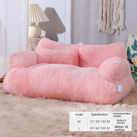 Luxury Cat Bed Sofa Winter Warm Cat Nest Pet Bed For Small Medium Dogs Cats Comfortable Plush Puppy Bed Pet Supplies (Option: M-Cherry Blossom Powder-3PCS)