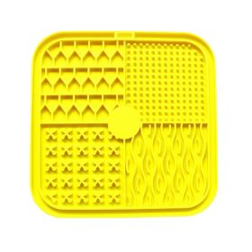 Smell Licking Pad Licking Plate Pet Licking Plate Slow Food Bowl (Option: Yellow-Octagonal A Style)