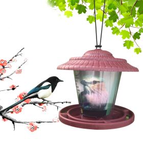 Plastic transparent bird feeder (Color: Red)