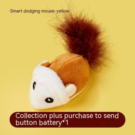 New Smart Electric Pet Toy Sound Simulation Mouse Electronic Teaser Toy (Option: Yellow Battery Type)