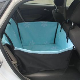 Rear Printed Double Layer Waterproof Pet Car Mat Pet Cat Dog Protection Pet Hanging Basket (Option: Blue SUNFLOWER-60x50x35cm)