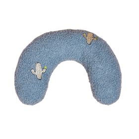 New Cat Pillow Sleep U-shaped Pillow Containing Catnip Sleep Aid Cervical Support Cat Toy (Option: Blue-As Shown In The Figure)