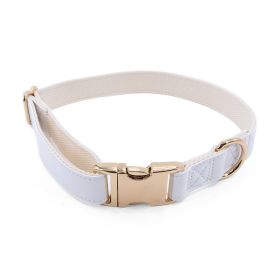 Pet Collar Metal Buckle High Quality All-match (Option: Milky White Golden Necklace-S)