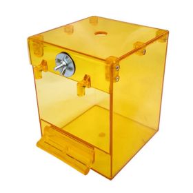 External Bird Bath Transparent Bath Square Basin Bird Supplies Pet Supplies (Color: Yellow)