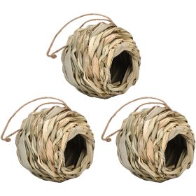 Straw Spherical Round Mouth Outdoor Bird Nest (Option: White-12cm)