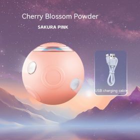 Smart Cat Pet Ball Automatic Obstacle Avoidance Rotating Luminous (Option: Cherry Blossom Pink-English Version-USB)