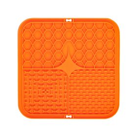 Silicone Pet Slow Food Tableware Bowl Suction Cup Dog Mat (Option: Orange 20cm)