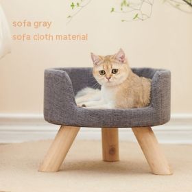 Solid Wood Cat Nest Semi-enclosed Winter Warm (Option: Sofa Slipcover Gray)