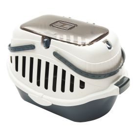 Portable small pet carrying basket (Color: Grey)