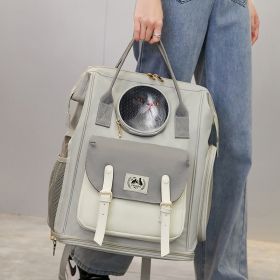 Large Capacity Breathable Cat Backpack Portable (Option: Gray)