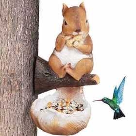 Cute Squirrel Bird Feeder For Garden Decoration (Option: Squirrel)