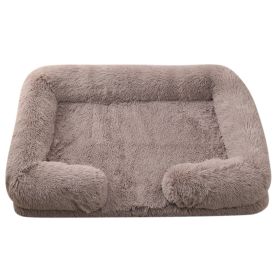 Doghouse Cathouse Plush Round Pet Bed (Option: M27 Beige Brown-S Contains Inner Sleeve)