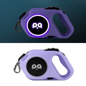 New LED Light Dog Leash Automatic Retractable Leash Outdoor Cool (Option: High End Purple-5 M)