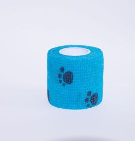 Printed Bandage Pet Out Anti-dirty Adhesive Bandage Non-woven Elastic Bandage (Option: Blue Footprints-25X45MM)