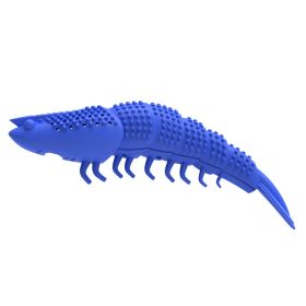 Catnip Silicone Fish Crayfish Toothbrush Cat Toy Bite Relieving Stuffy Molar Teeth Cleaning (Color: Blue)