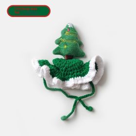 Christmas Tree Pet Head Cover Crocheted Hand-woven Cat Dog Hats Pets Products (Option: Christmas Tree Hat-Average Size)