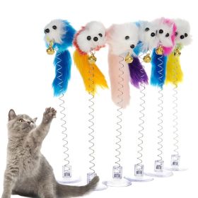 Cartoon Pet Cat Toy Stick Feather Rod Mouse Toy With Mini Bell Cat Catcher Teaser Interactive Cat Toy (Color: 1PCS Quicko)