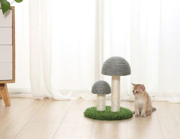 Cat Scratching Post Mushroom, Mini Tower Cat Scratcher Small Cat Tree House Training Toys for Kittens & Small Animals, Scratchers for Indoor Cats (Color: gray)