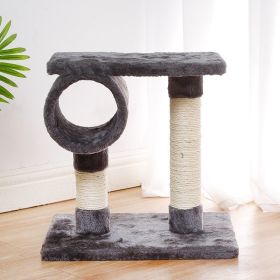 Cat Natural Sisal Scratching Post for Kitten Small Cats Activity Platform Interactive Playground (Color: gray)