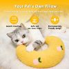 Cat Pillow, Small Pillow for Cat, Cat Blankets for Indoor, Pet Toy, Small Banana Donut Bed for Pets, Little Pillow for Cats No Heating Pad, Real Littl