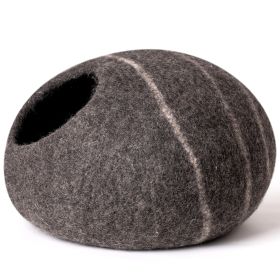 MewooFun Trendy Felt Cat Bed Cave Round Nest Wool Bed Gray for Cats and Kittens (Color: WP052)