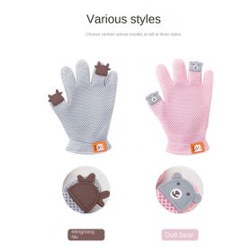 Pet Glove Cat Grooming Glove Cat Hair Deshedding Brush Gloves Cat Floating Hair Pet Hair Removal Brush Dog Bathing Massage Comb Silicone Hair Removal (Type: Right, Color: gray)