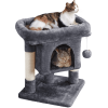 2-Level Cat Tree Kitten Condo House with Plush Perch