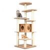 Wood Multi-Layer Platform Cat Tree with Scratch Resistant Rope