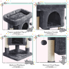 2-Level Cat Tree Kitten Condo House with Plush Perch