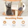 Wood Multi-Layer Platform Cat Tree with Scratch Resistant Rope