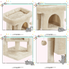 2-Level Cat Tree Kitten Condo House with Plush Perch