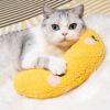 Cat Pillow, Small Pillow for Cat, Cat Blankets for Indoor, Pet Toy, Small Banana Donut Bed for Pets, Little Pillow for Cats No Heating Pad, Real Littl