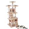 Multi-Level Cat Tree Tower House with Play Tunnel and Dangling Interactive Toy